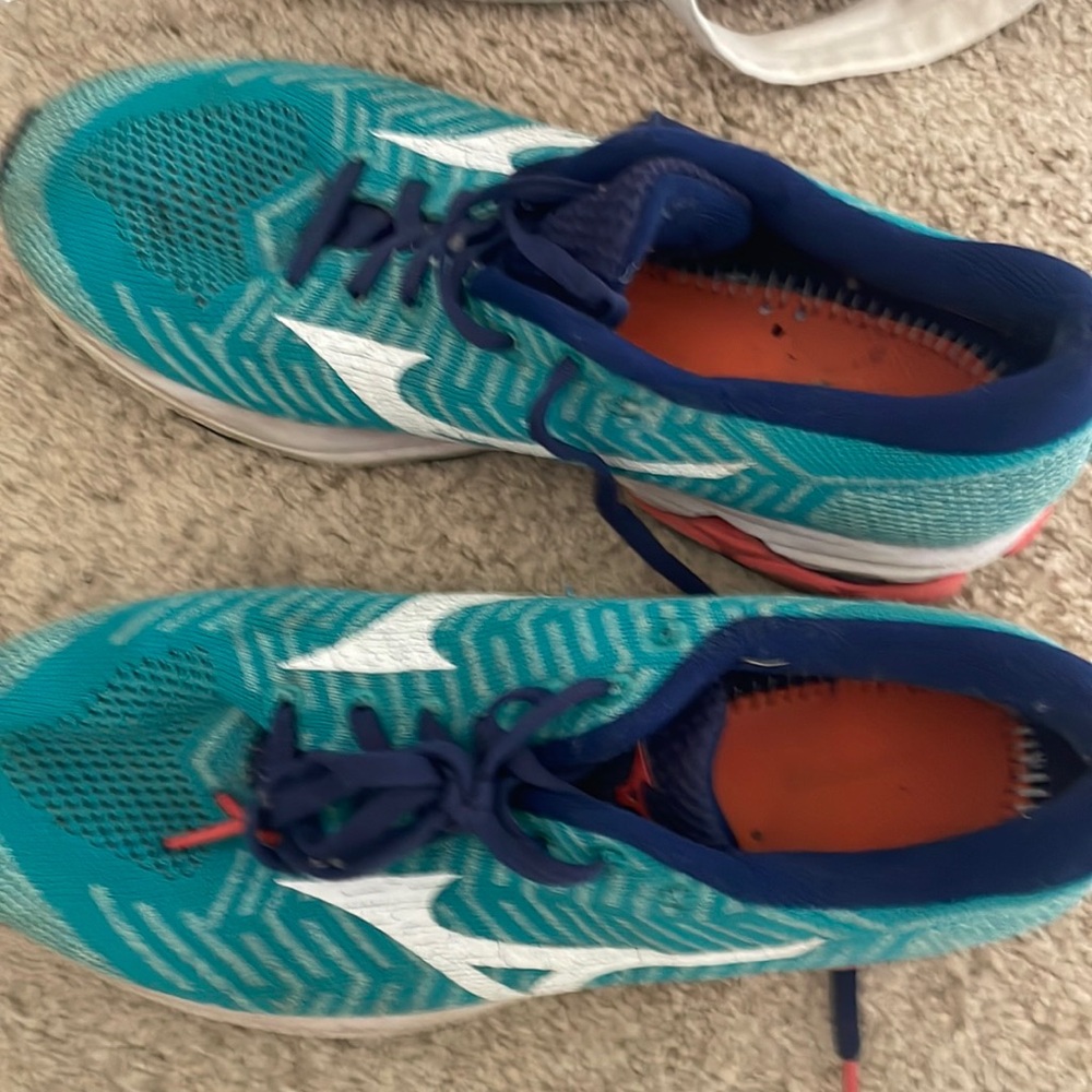 asics. Blue running sneakers.